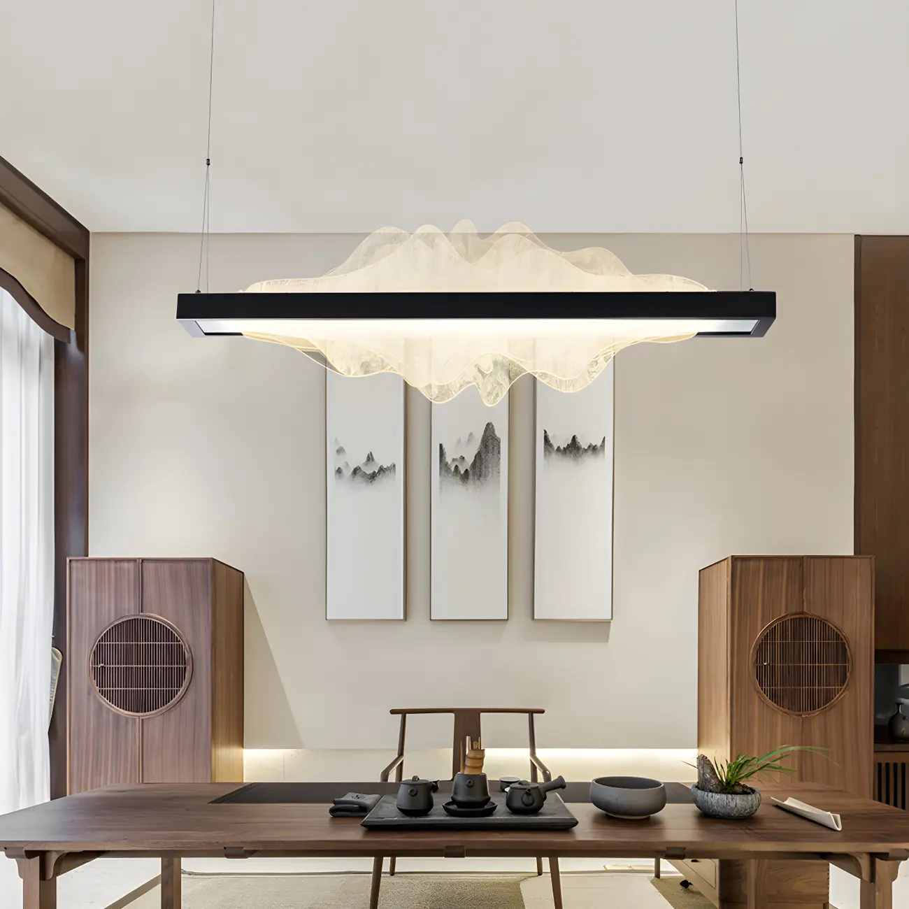 Modern Metal Rectangular Unique Pendant Light Image - 1 | homeyfad