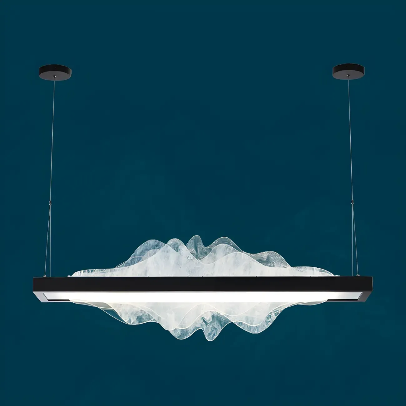 Modern Metal Rectangular Unique Pendant Light Image - 7