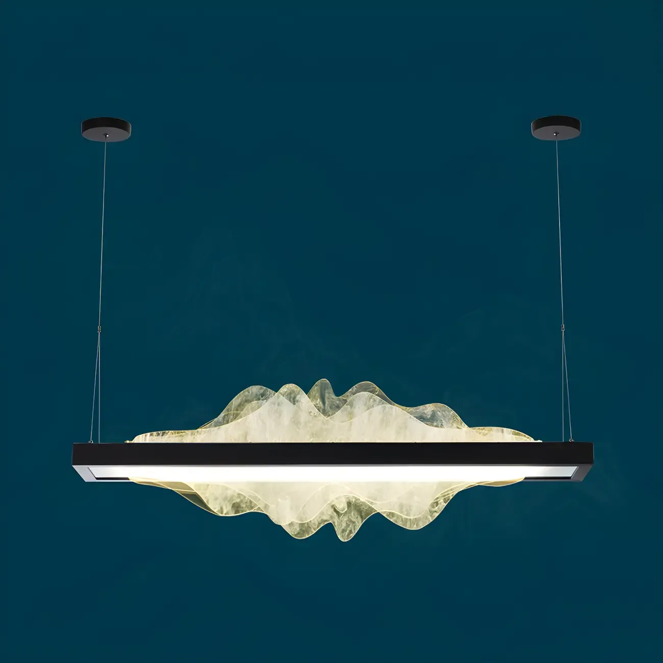 Modern Metal Rectangular Unique Pendant Light Image - 8