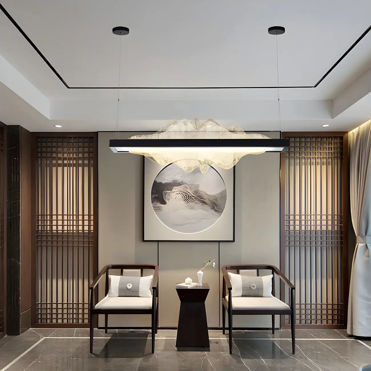 Modern Metal Rectangular Unique Pendant Light Image - 13 | homeyfad