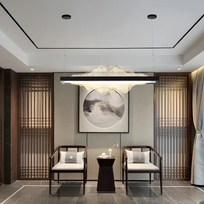 Modern Metal Rectangular Unique Pendant Light Image - 13