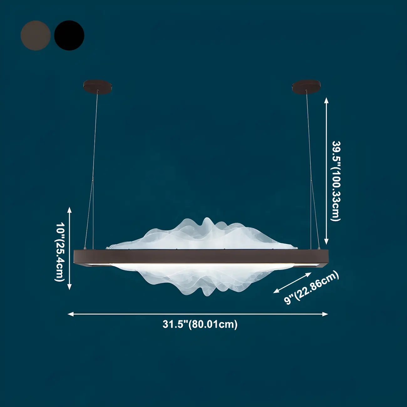 Modern Metal Rectangular Unique Pendant Light #size | homeyfad