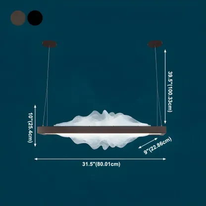 Modern Metal Rectangular Unique Pendant Light #size