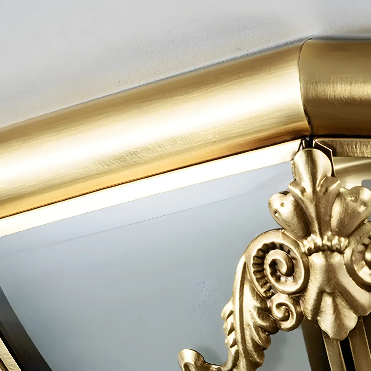 Brass Glass Colonial Flush Ceiling Light Dome-Shaped Image - 4