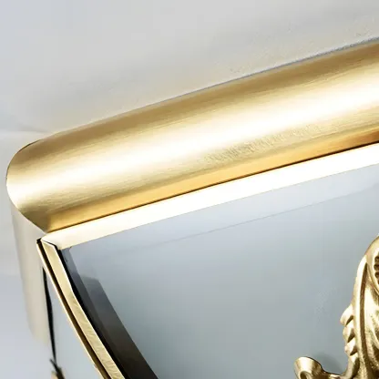 Brass Glass Colonial Flush Ceiling Light Dome-Shaped Image - 11