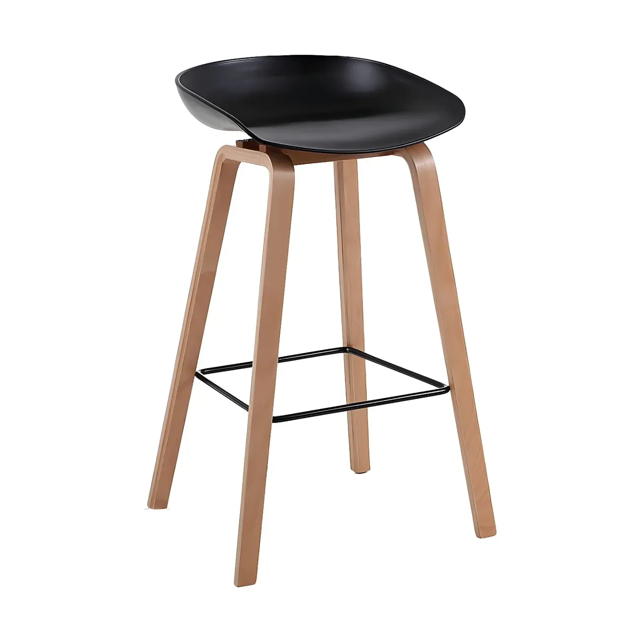 26'' Bucket Seat Counter Stool with Natural Wood Legs Image - 15