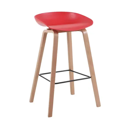 26'' Bucket Seat Counter Stool with Natural Wood Legs Image - 17
