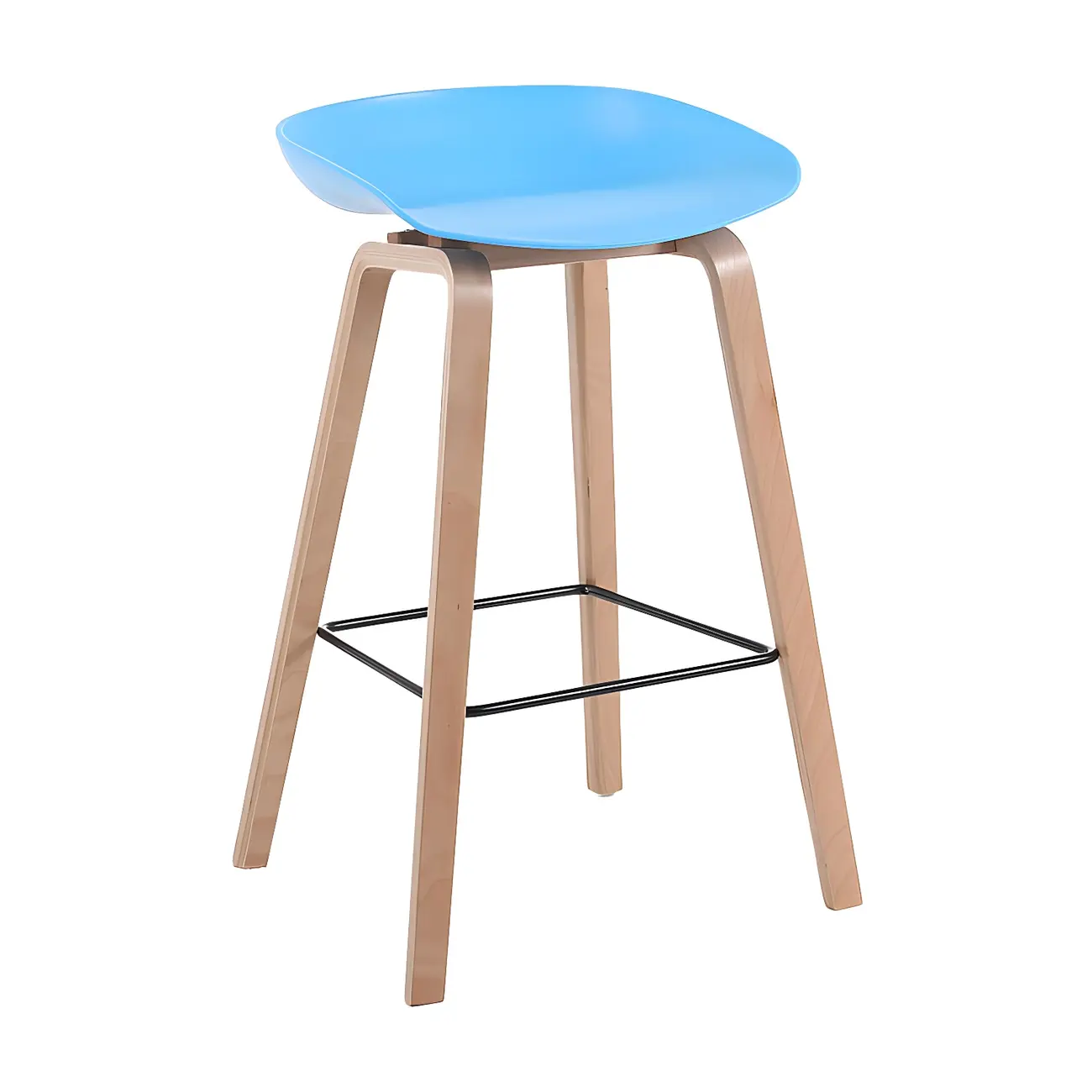 26'' Bucket Seat Counter Stool with Natural Wood Legs Image - 18 | homeyfad