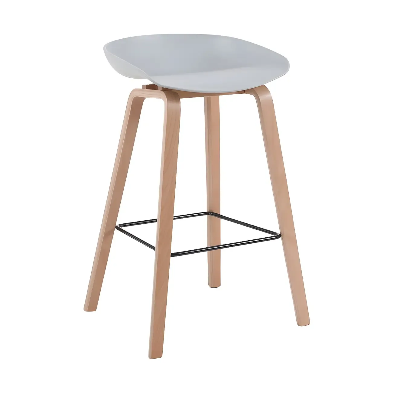 26'' Bucket Seat Counter Stool with Natural Wood Legs Image - 21
