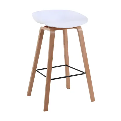 26'' Bucket Seat Counter Stool with Natural Wood Legs Image - 22