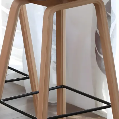 26'' Bucket Seat Counter Stool with Natural Wood Legs Image - 6