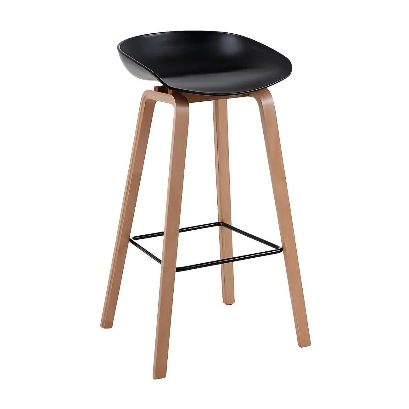 26'' Bucket Seat Counter Stool with Natural Wood Legs Image - 23
