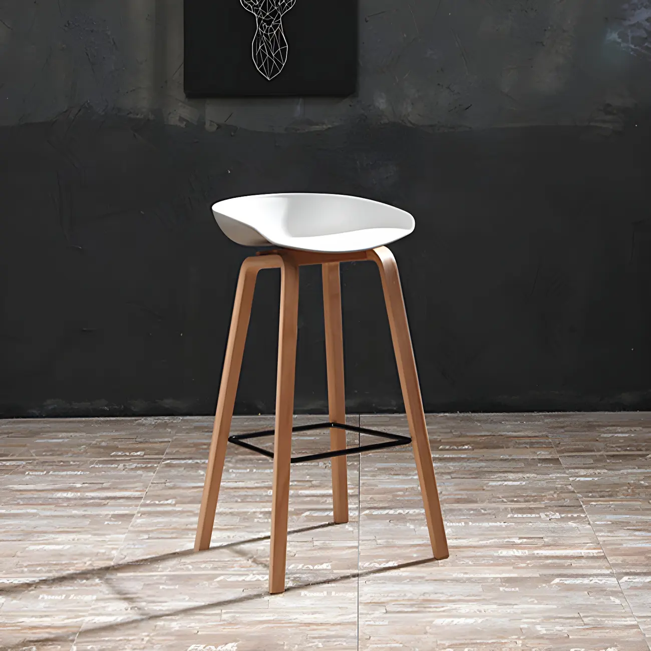 26'' Bucket Seat Counter Stool with Natural Wood Legs Image - 10 | homeyfad