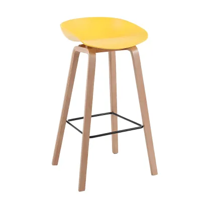 26'' Bucket Seat Counter Stool with Natural Wood Legs Image - 24