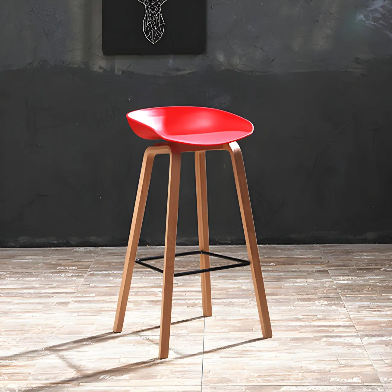 26'' Bucket Seat Counter Stool with Natural Wood Legs Image - 12 | homeyfad