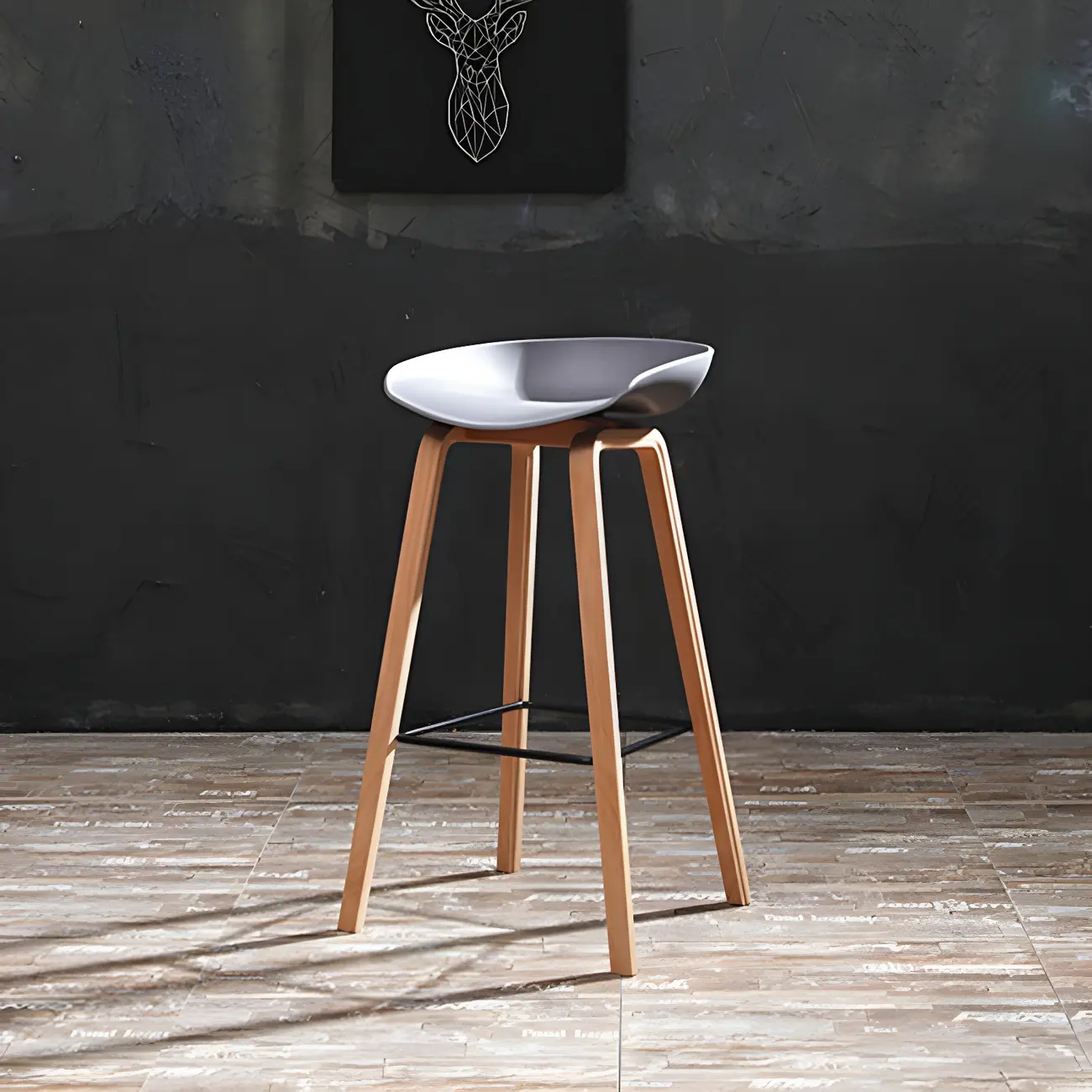 26'' Bucket Seat Counter Stool with Natural Wood Legs Image - 13 | homeyfad