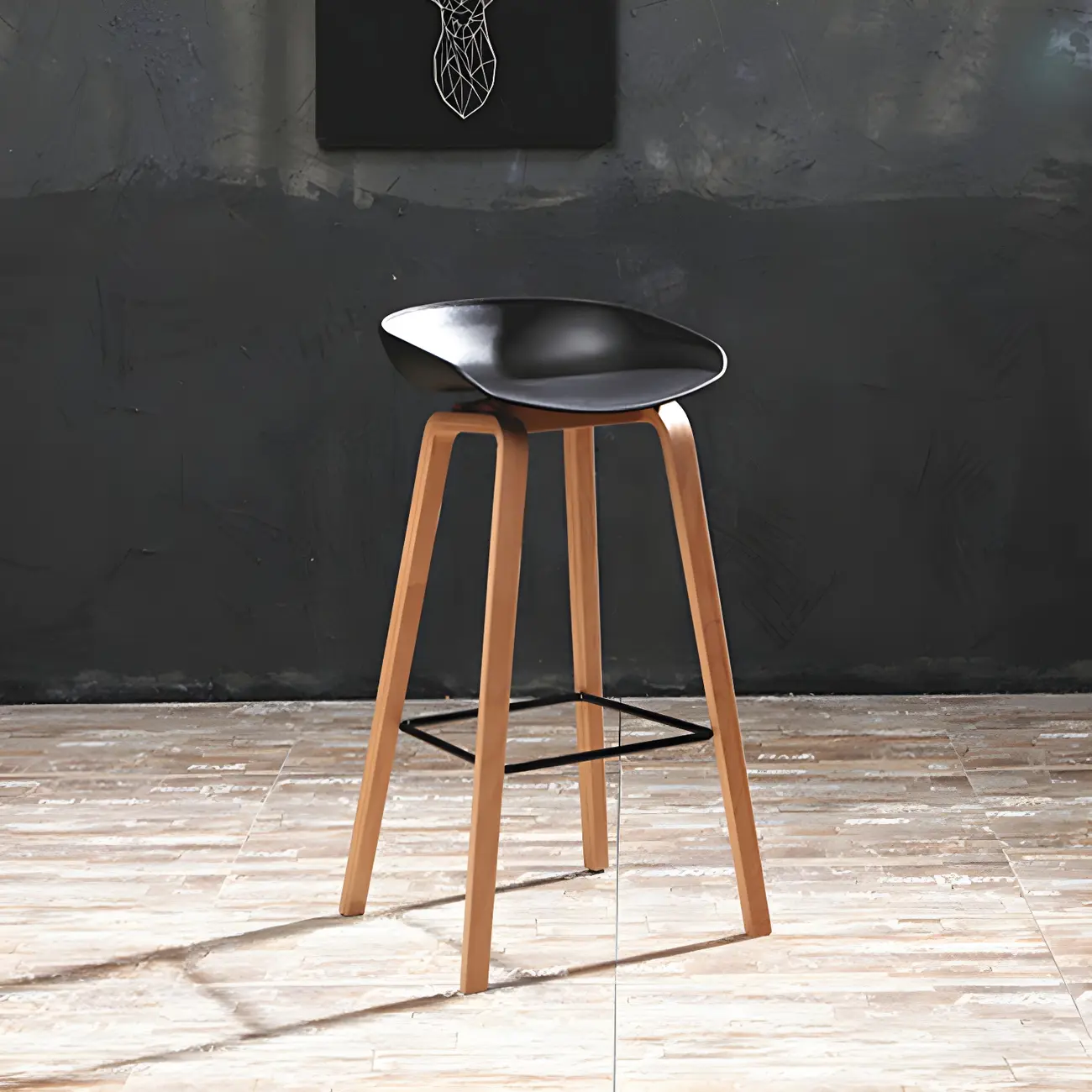 26'' Bucket Seat Counter Stool with Natural Wood Legs Image - 11 | homeyfad