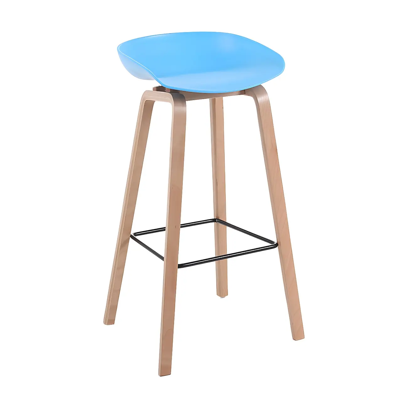 26'' Bucket Seat Counter Stool with Natural Wood Legs Image - 26 | homeyfad