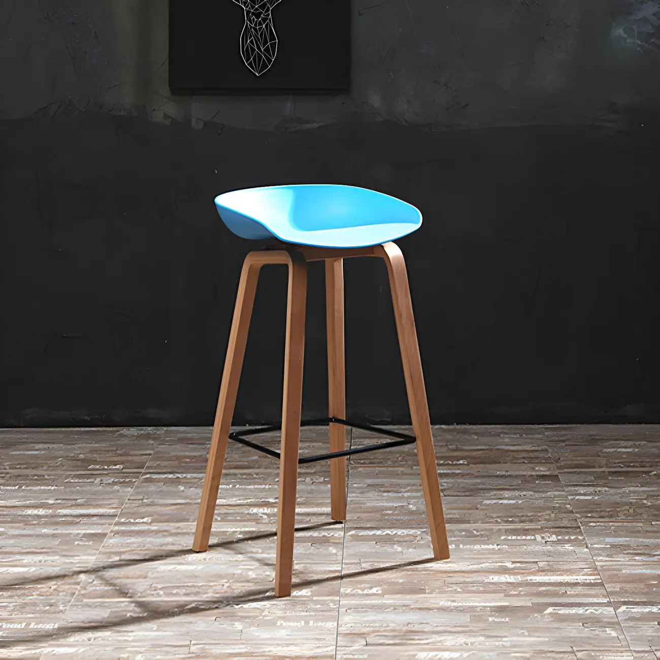 26'' Bucket Seat Counter Stool with Natural Wood Legs Image - 14 | homeyfad