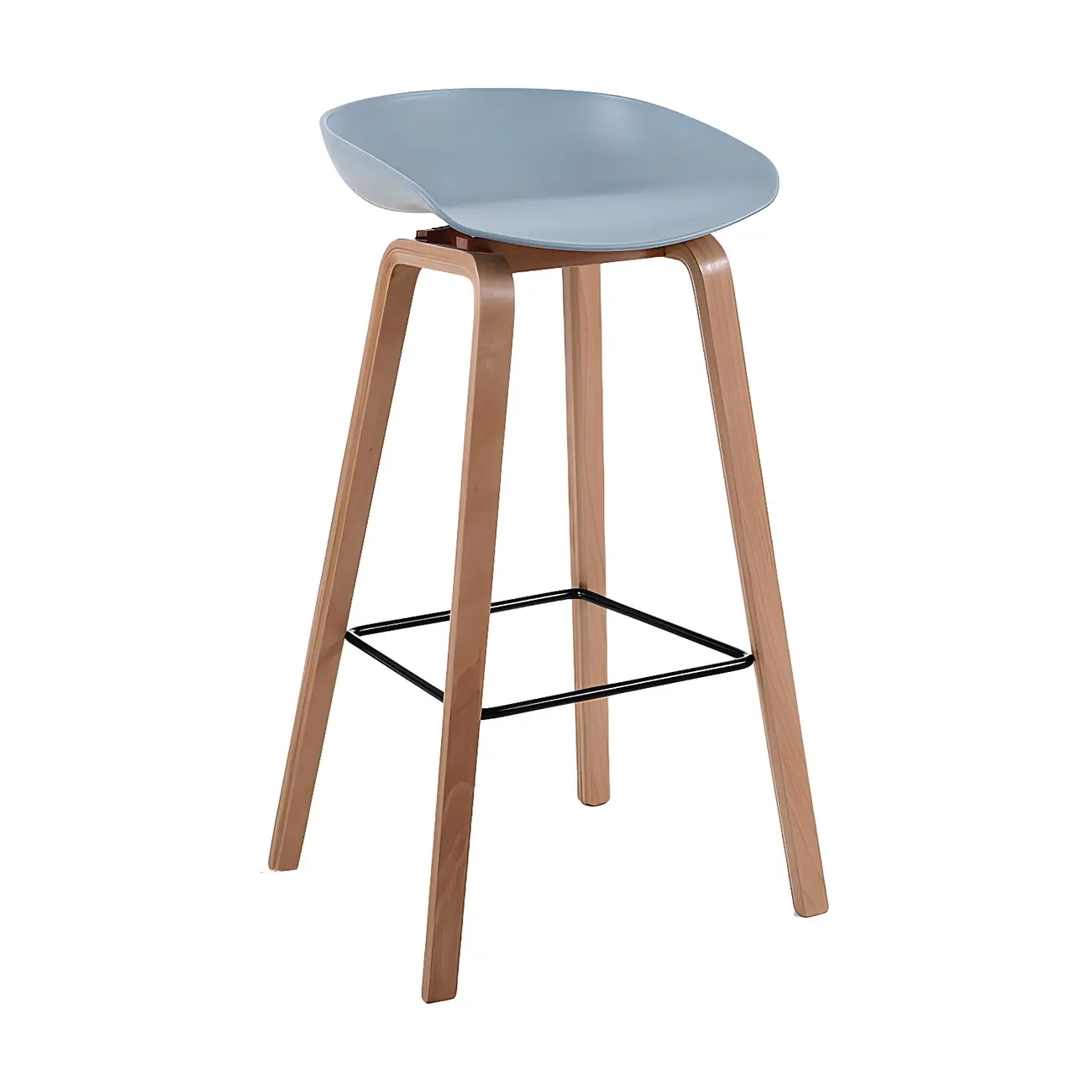 26'' Bucket Seat Counter Stool with Natural Wood Legs Image - 27 | homeyfad