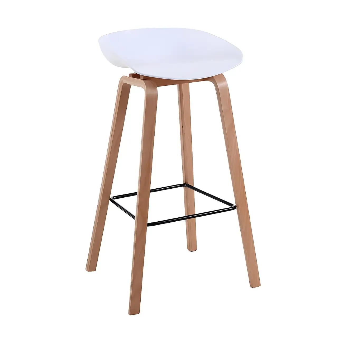26'' Bucket Seat Counter Stool with Natural Wood Legs Image - 29