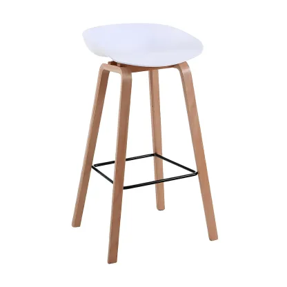 26'' Bucket Seat Counter Stool with Natural Wood Legs Image - 29