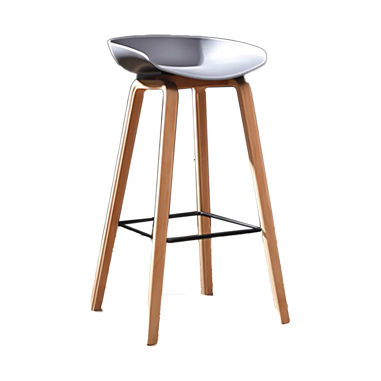 26'' Bucket Seat Counter Stool with Natural Wood Legs Image - 30 | homeyfad