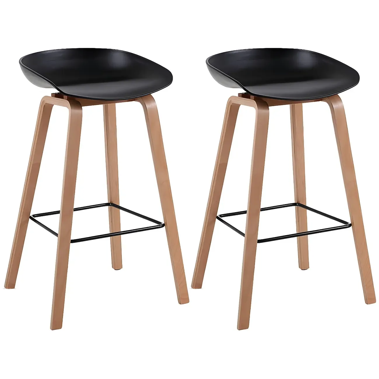 26'' Bucket Seat Counter Stool with Natural Wood Legs Image - 31