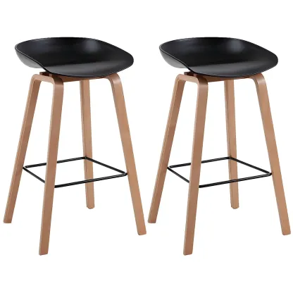 26'' Bucket Seat Counter Stool with Natural Wood Legs Image - 31
