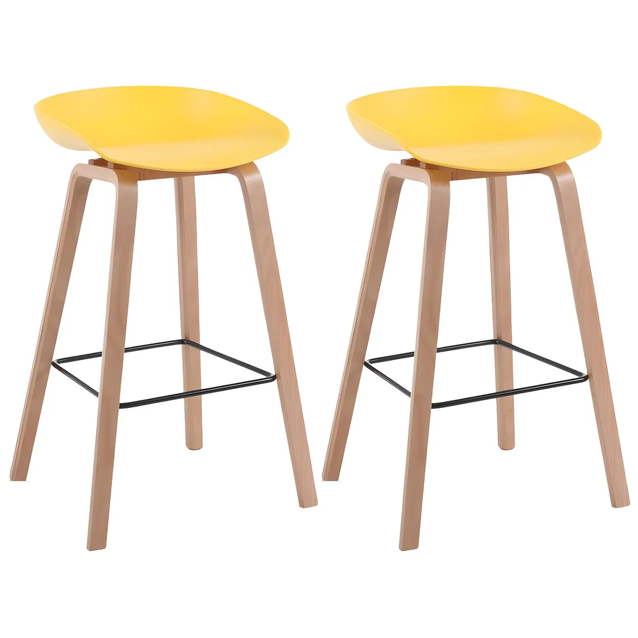 26'' Bucket Seat Counter Stool with Natural Wood Legs Image - 32 | homeyfad