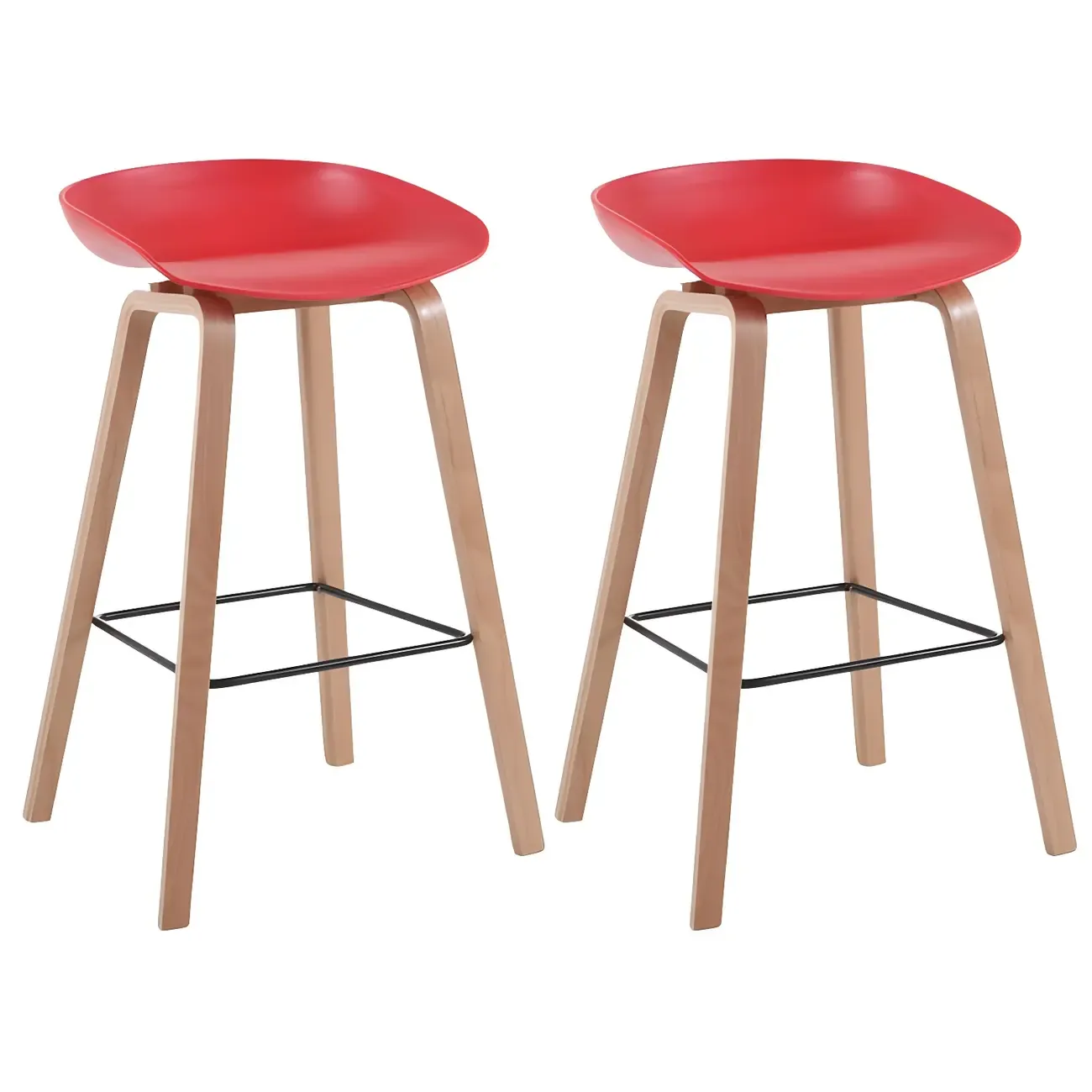 26'' Bucket Seat Counter Stool with Natural Wood Legs Image - 33