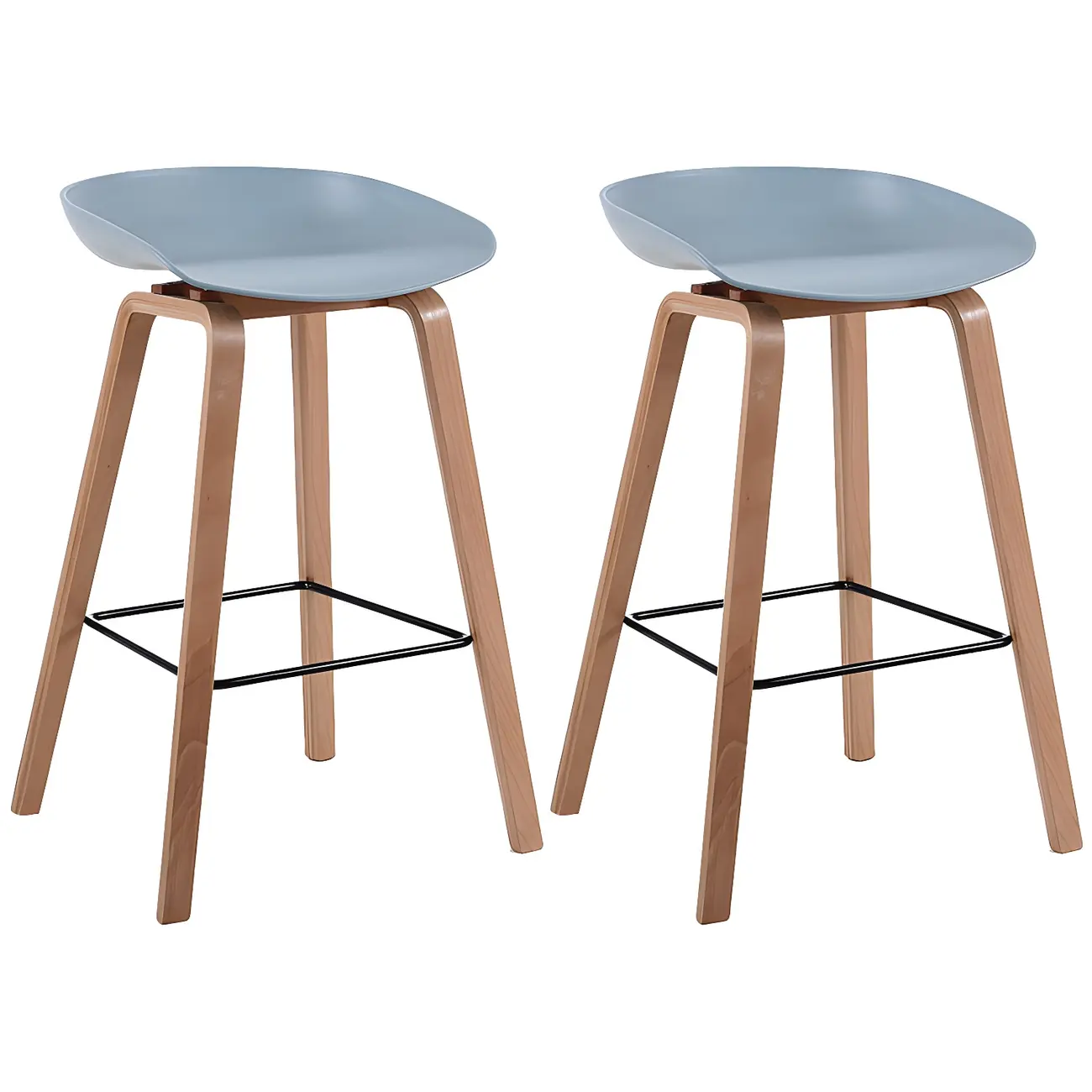 26'' Bucket Seat Counter Stool with Natural Wood Legs Image - 35 | homeyfad