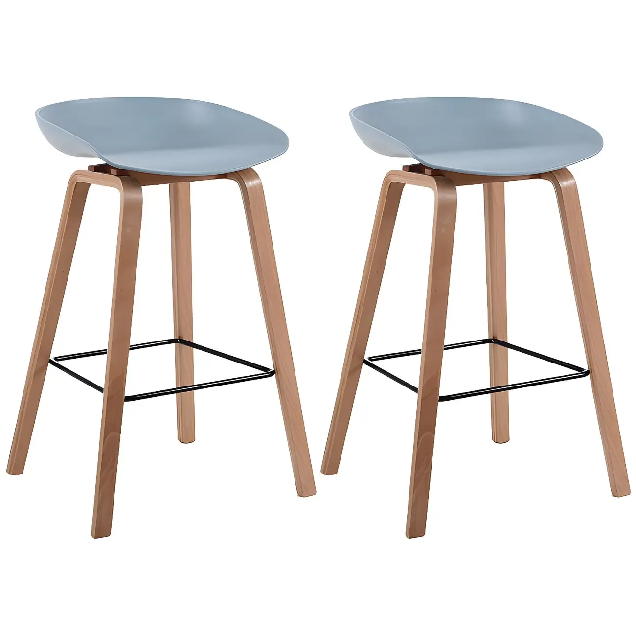 26'' Bucket Seat Counter Stool with Natural Wood Legs Image - 35