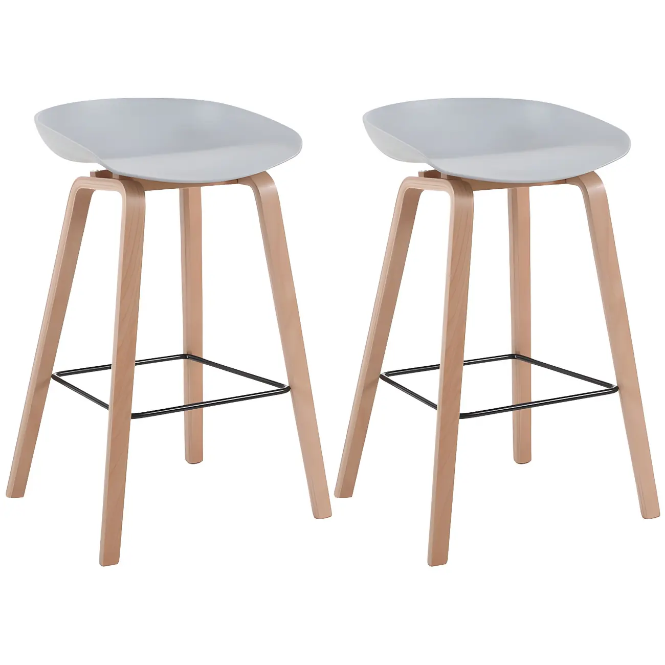 26'' Bucket Seat Counter Stool with Natural Wood Legs Image - 36 | homeyfad