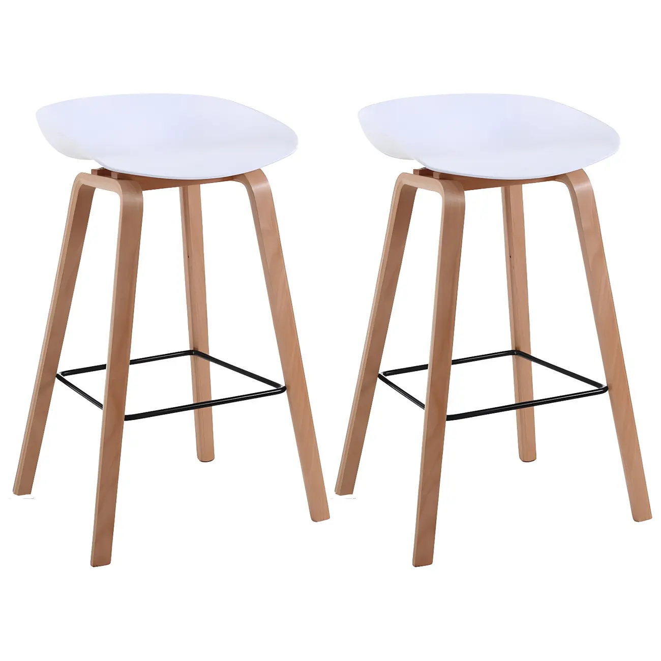 26'' Bucket Seat Counter Stool with Natural Wood Legs Image - 37 | homeyfad