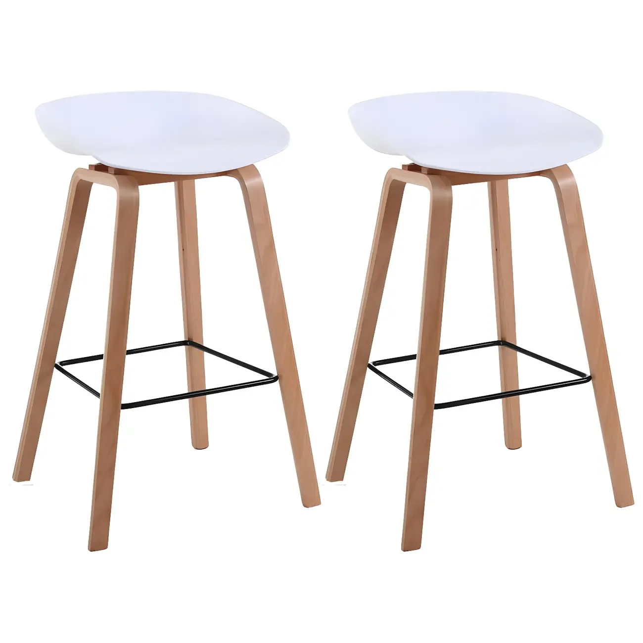 26'' Bucket Seat Counter Stool with Natural Wood Legs Image - 37