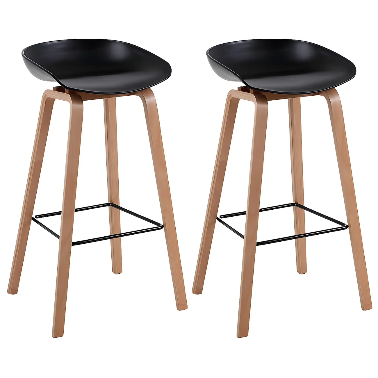 26'' Bucket Seat Counter Stool with Natural Wood Legs Image - 38 | homeyfad