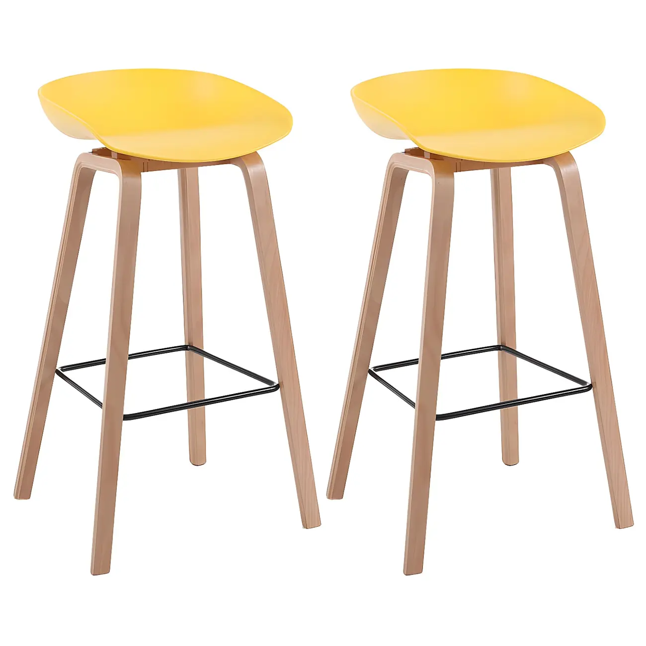 26'' Bucket Seat Counter Stool with Natural Wood Legs Image - 39 | homeyfad