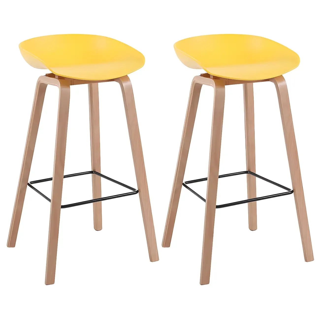 26'' Bucket Seat Counter Stool with Natural Wood Legs Image - 39
