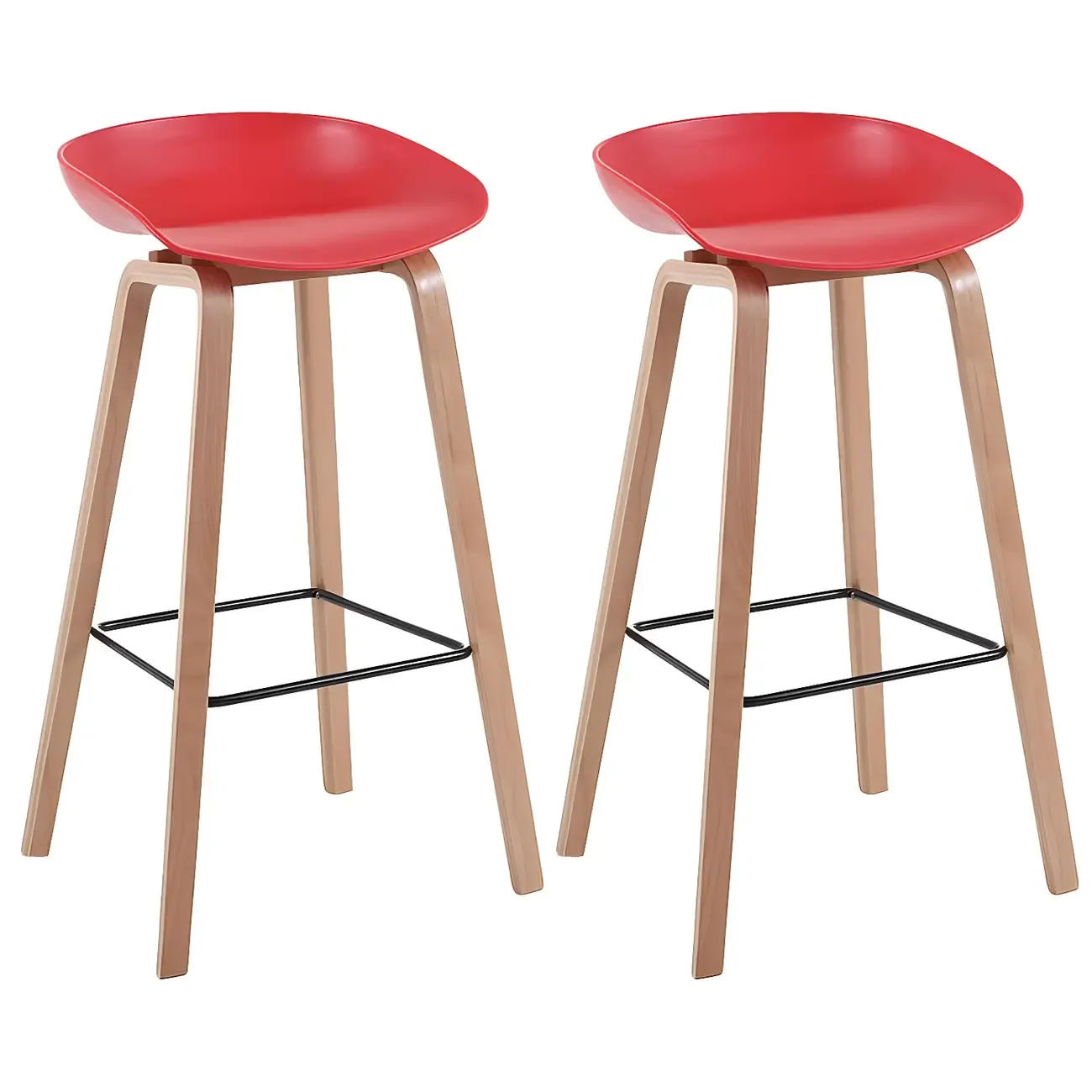 26'' Bucket Seat Counter Stool with Natural Wood Legs Image - 40