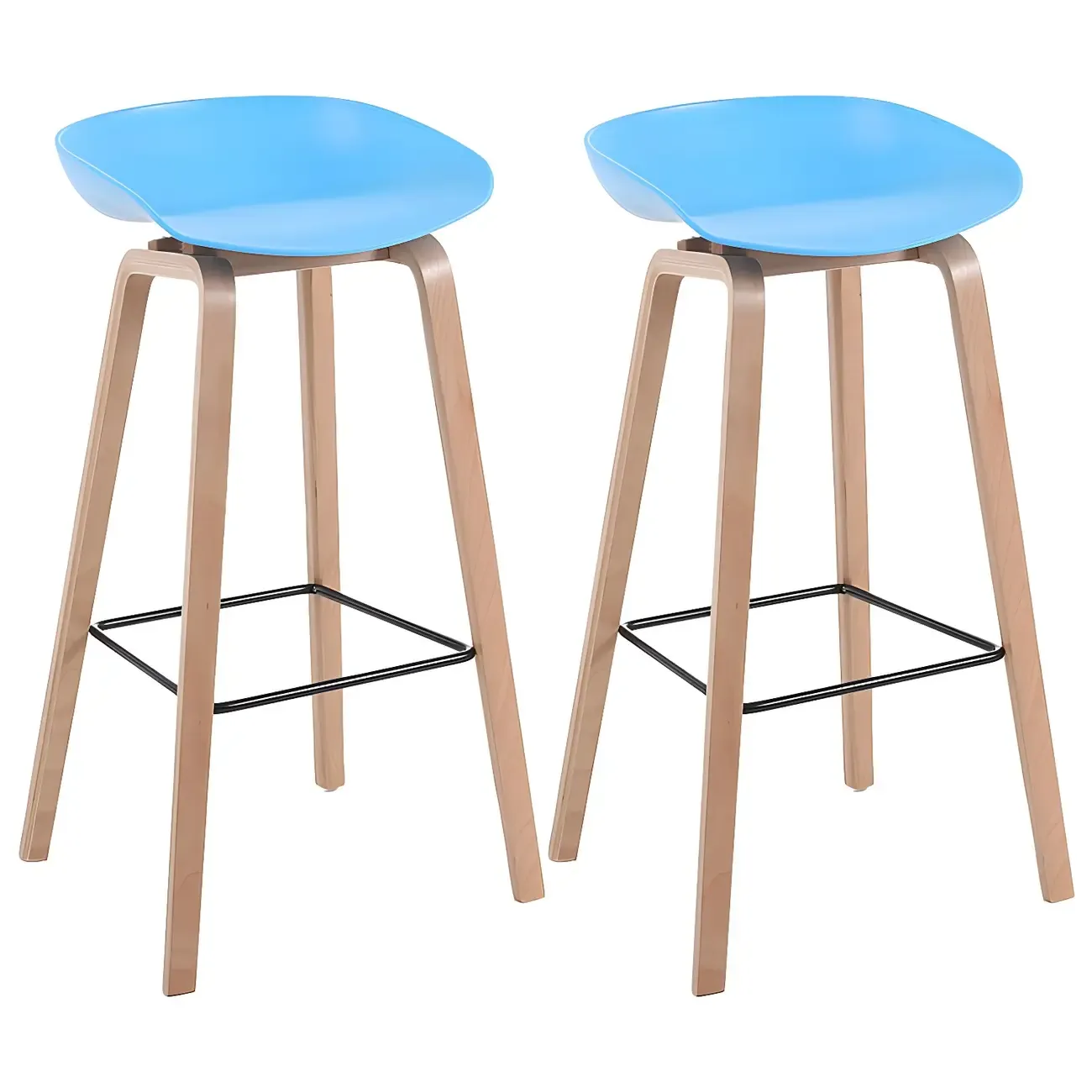 26'' Bucket Seat Counter Stool with Natural Wood Legs Image - 41