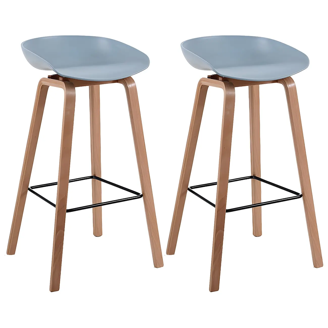 26'' Bucket Seat Counter Stool with Natural Wood Legs Image - 42 | homeyfad