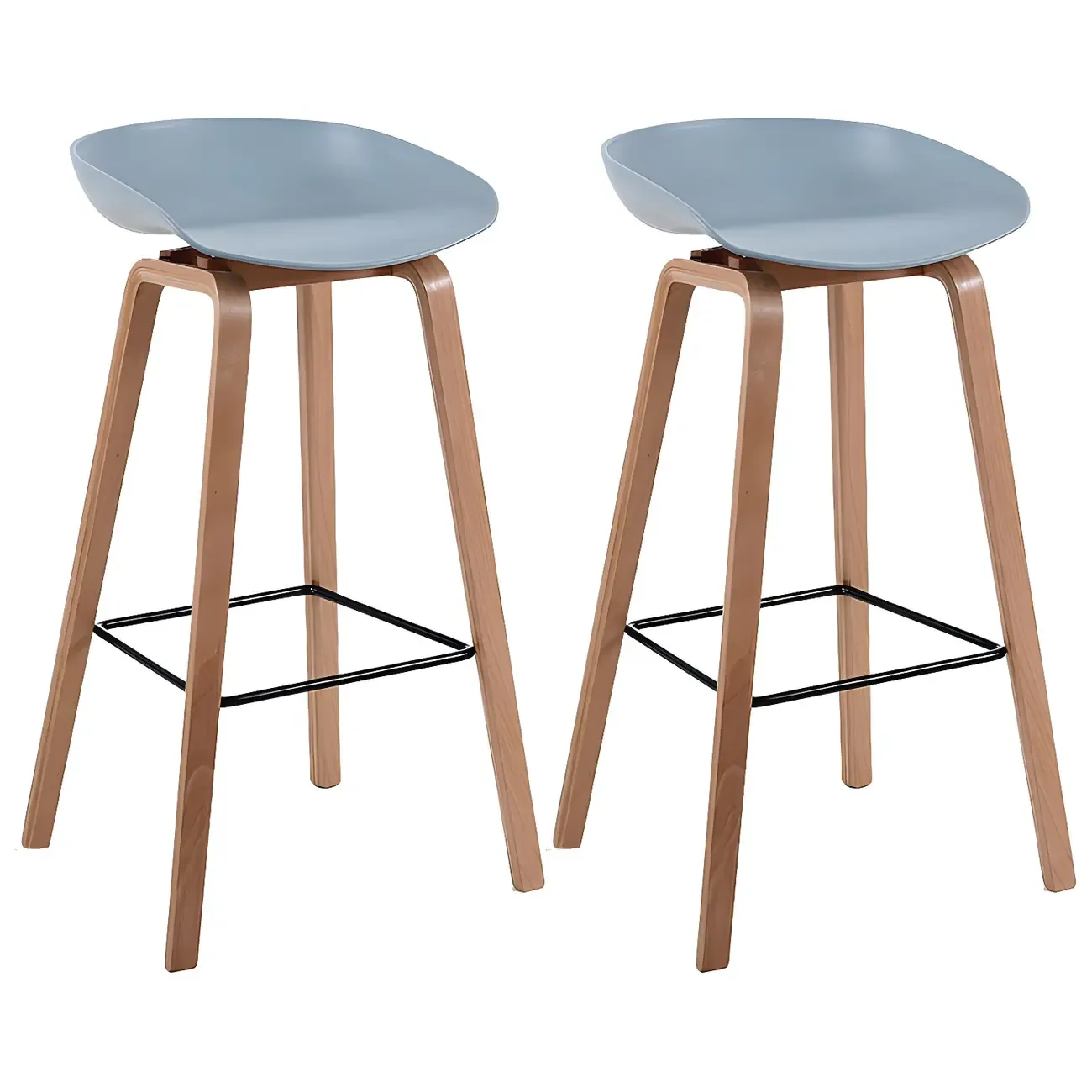 26'' Bucket Seat Counter Stool with Natural Wood Legs Image - 42