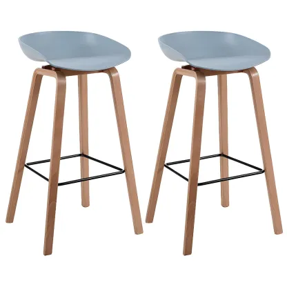 26'' Bucket Seat Counter Stool with Natural Wood Legs Image - 42