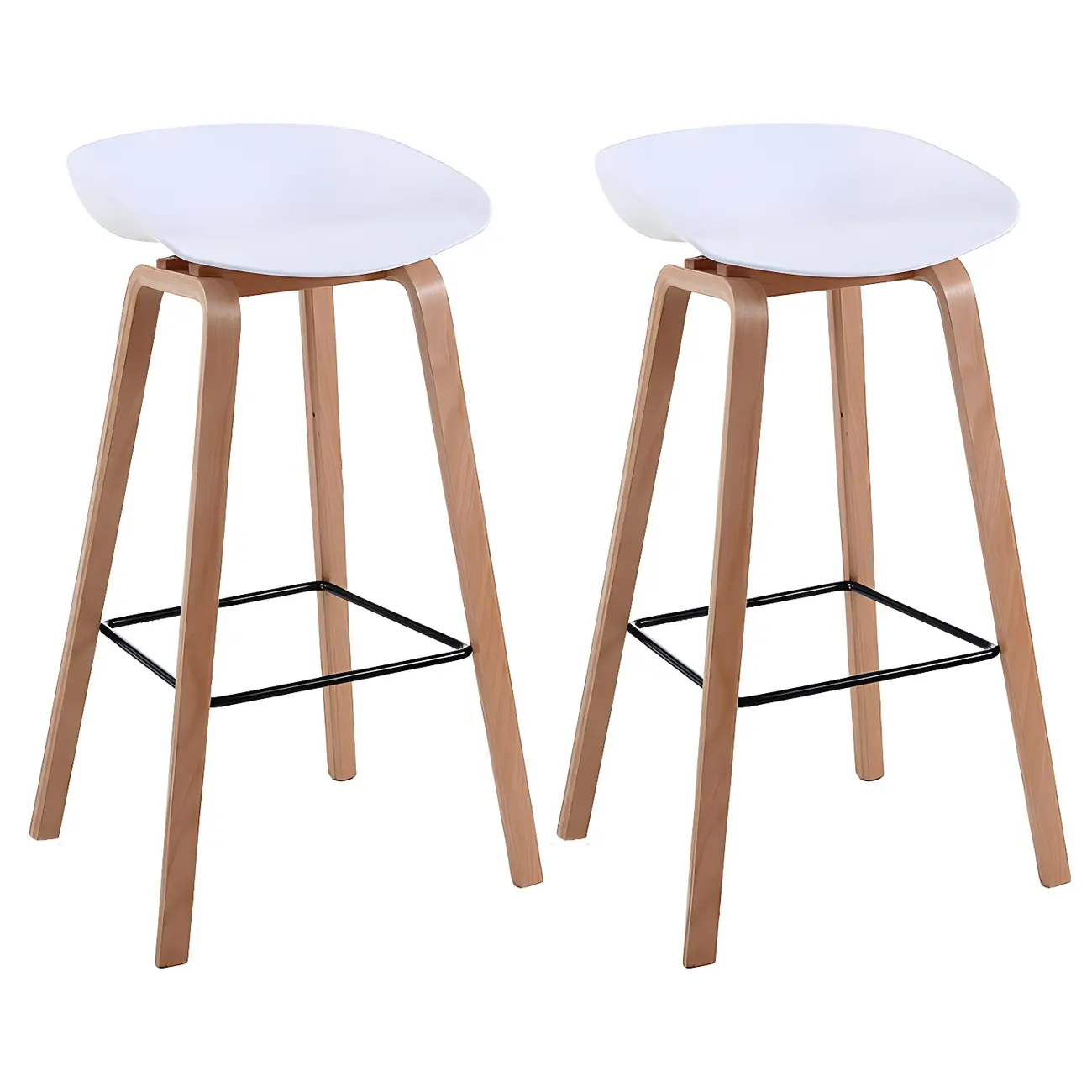 26'' Bucket Seat Counter Stool with Natural Wood Legs Image - 44 | homeyfad