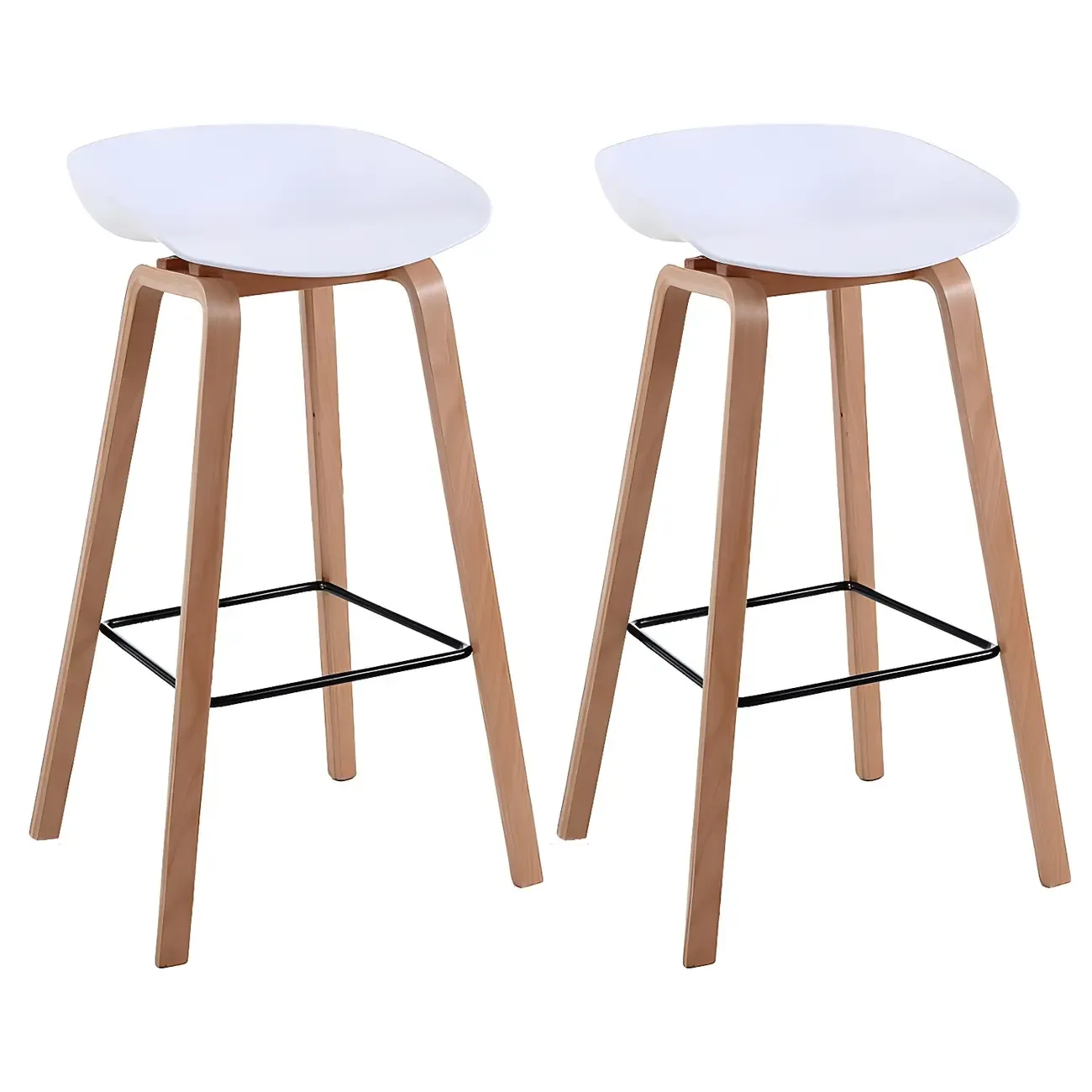 26'' Bucket Seat Counter Stool with Natural Wood Legs Image - 44