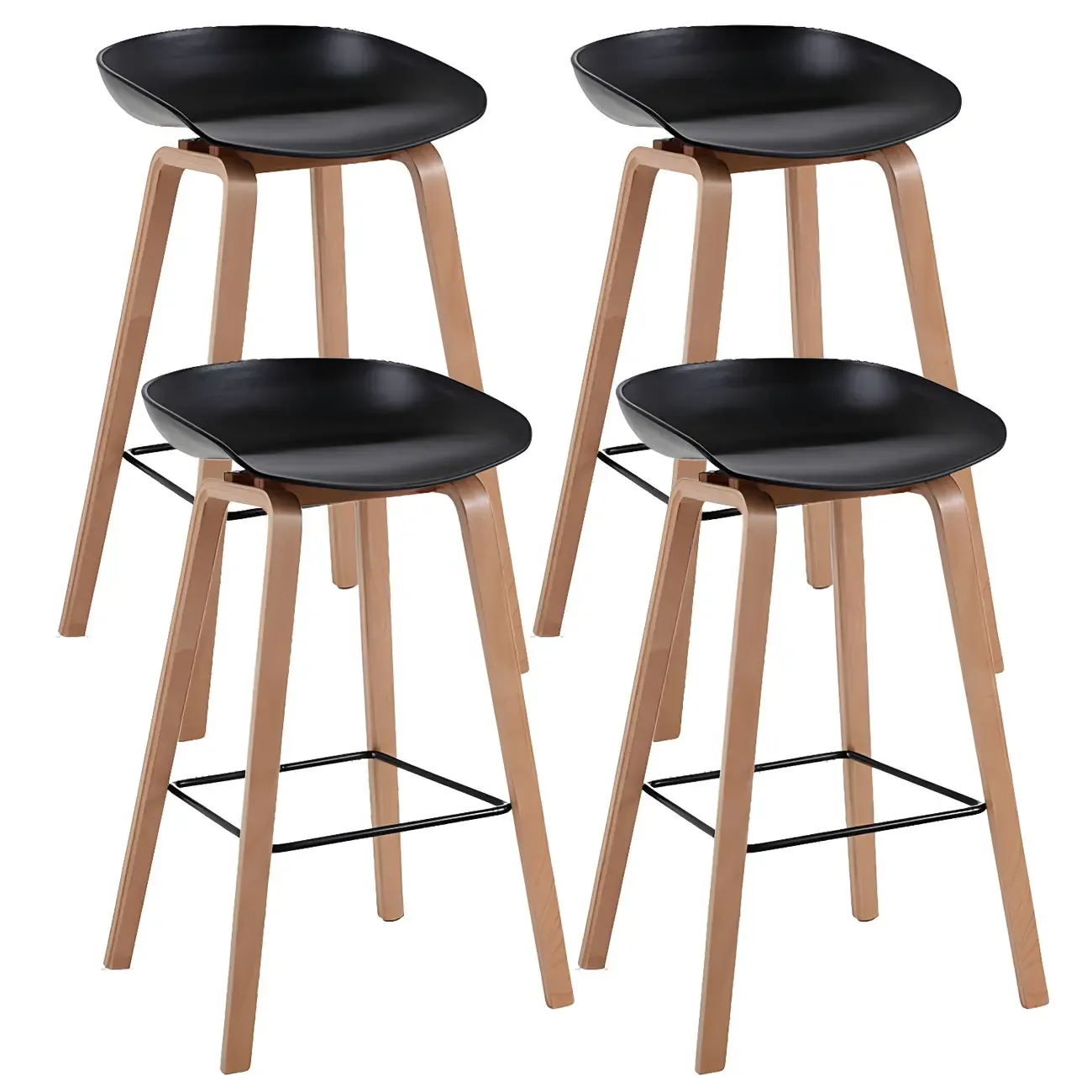 26'' Bucket Seat Counter Stool with Natural Wood Legs Image - 46