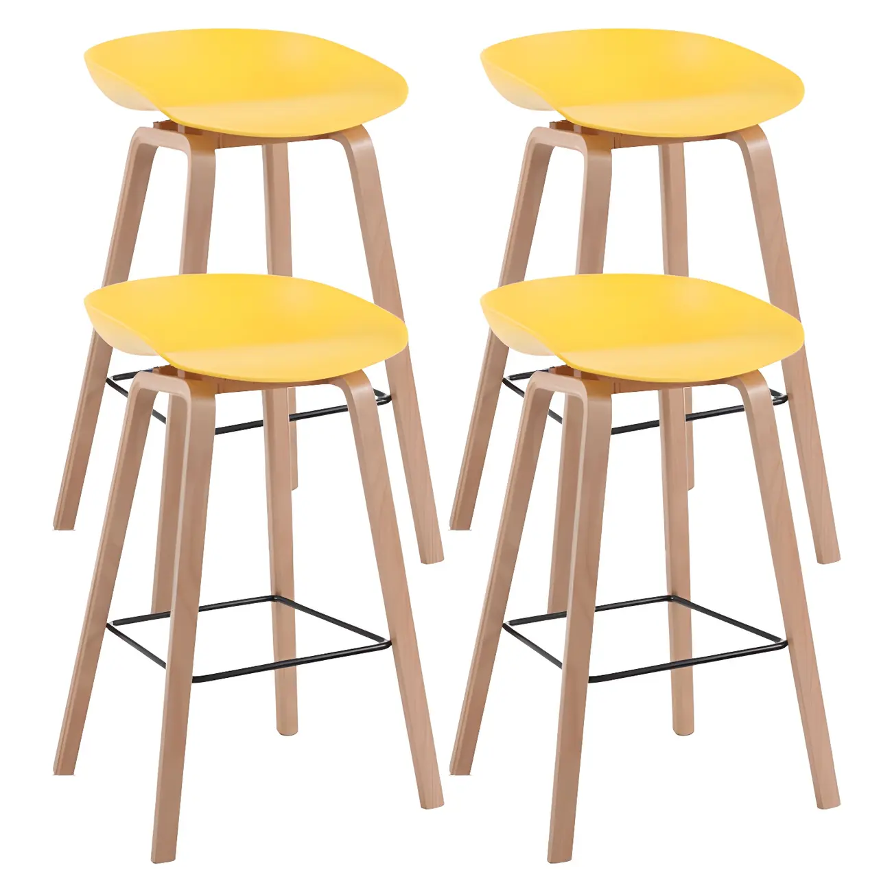 26'' Bucket Seat Counter Stool with Natural Wood Legs Image - 47 | homeyfad