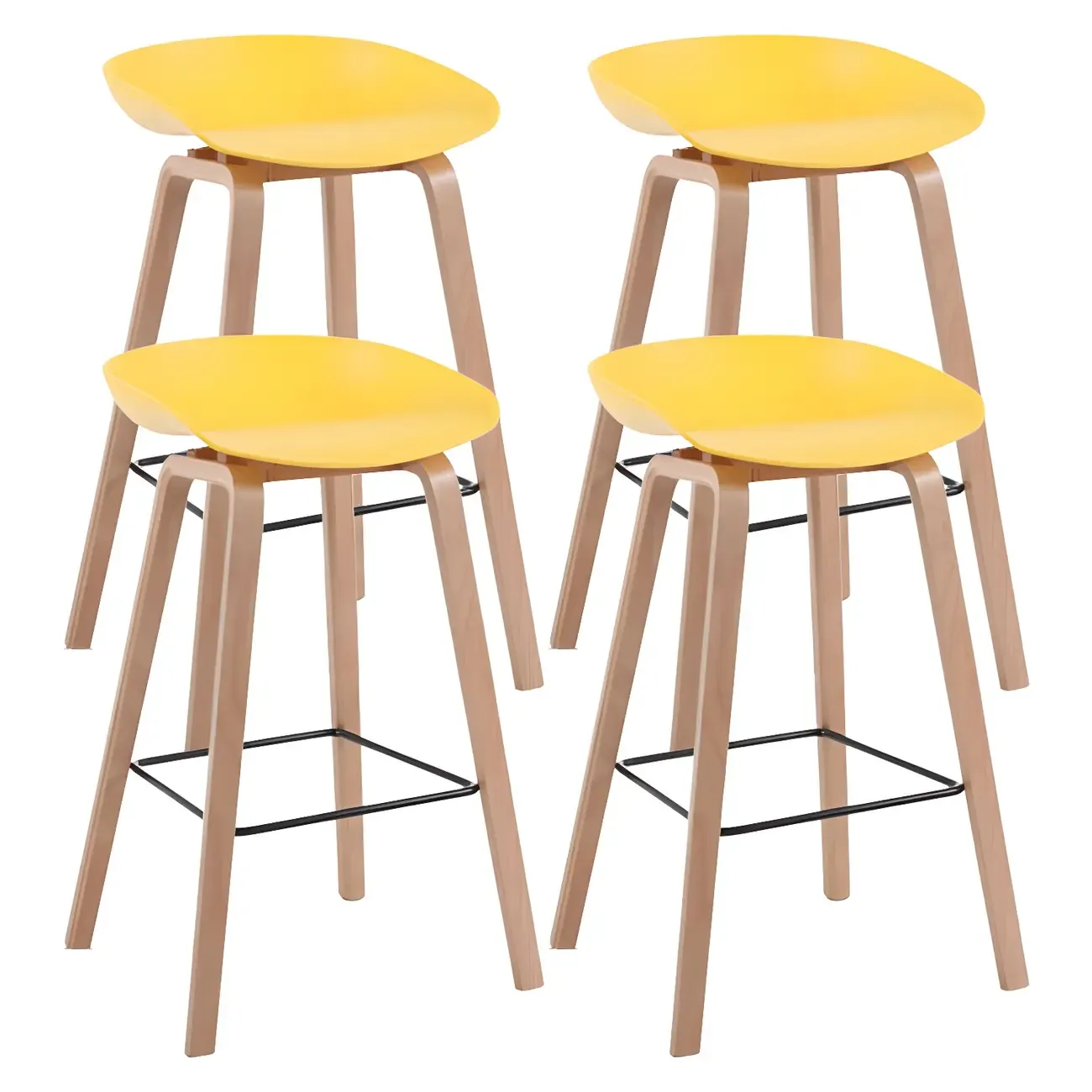 26'' Bucket Seat Counter Stool with Natural Wood Legs Image - 47