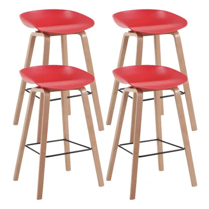 26'' Bucket Seat Counter Stool with Natural Wood Legs Image - 48